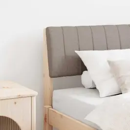 Mīkstināts Gultas Galvgalis Pelēkbrūna 80 Cm Ciets Priedes Koks Vidaxl