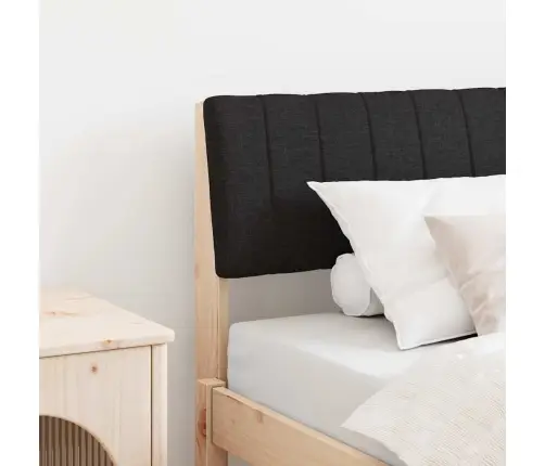 Mīkstināts Gultas Galvgalis Melna 75 Cm Ciets Priedes Koks Vidaxl