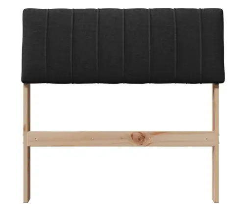 Mīkstināts Gultas Galvgalis Melna 75 Cm Ciets Priedes Koks Vidaxl