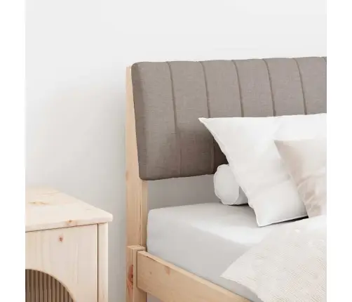 Mīkstināts Gultas Galvgalis Pelēkbrūna 75 Cm Ciets Priedes Koks Vidaxl