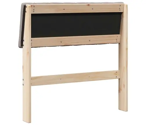 Mīkstināts Gultas Galvgalis Pelēkbrūna 75 Cm Ciets Priedes Koks Vidaxl