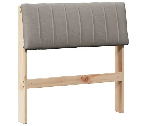 Mīkstināts Gultas Galvgalis Pelēkbrūna 75 Cm Ciets Priedes Koks Vidaxl