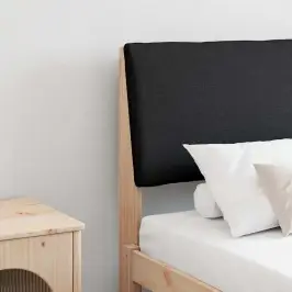 Mīkstināts Gultas Galvgalis Melna 200 Cm Ciets Priedes Koks Vidaxl
