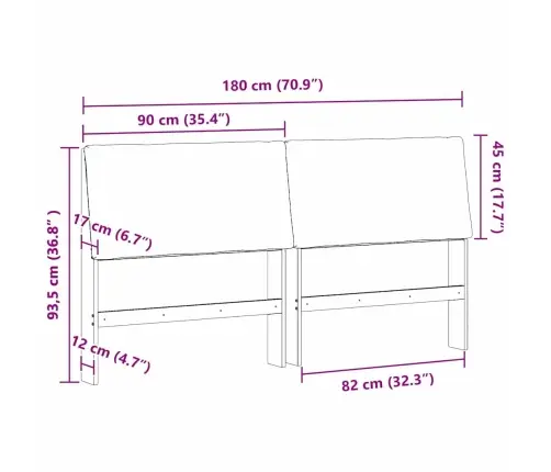 Mīkstināts Gultas Galvgalis Gaiši Pelēks 180 Cm Vidaxl
