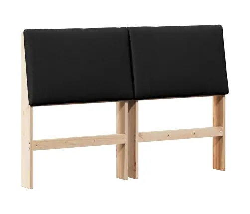 Mīkstināts Gultas Galvgalis Melna 160 Cm Ciets Priedes Koks Vidaxl