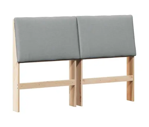 Polsterdatud Voodiots Helehall 150 Cm Tahke Mänd