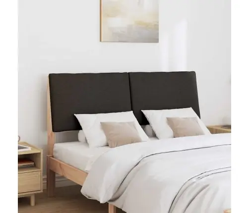 Polsterdatud Voodiots Must 150 Cm Tahke Mänd