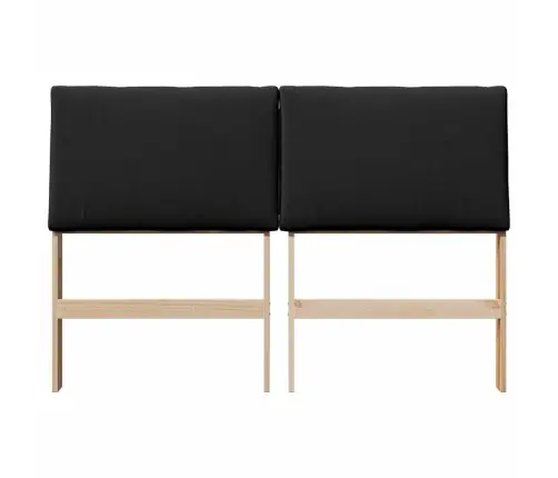 Polsterdatud Voodiots Must 150 Cm Tahke Mänd