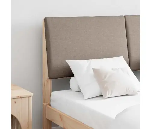 Polsterdatud Voodiots Pruunikashall 140 Cm Tahke Mänd