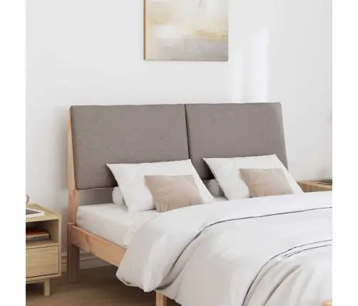 Polsterdatud Voodiots Pruunikashall 140 Cm Tahke Mänd