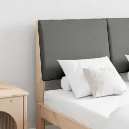 Polsterdatud Voodiots Tumehall 135 Cm Tahke Mänd