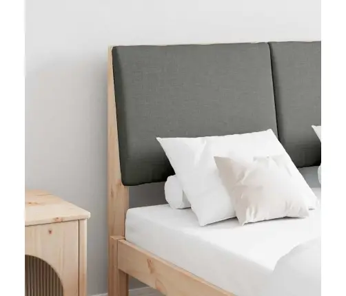 Polsterdatud Voodiots Tumehall 135 Cm Tahke Mänd