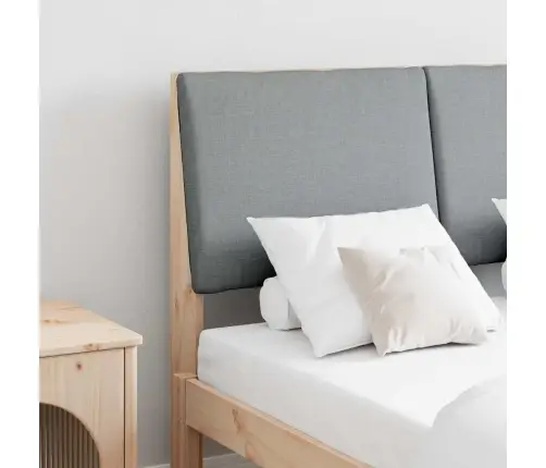 Polsterdatud Voodiots Helehall 120 Cm Tahke Mänd