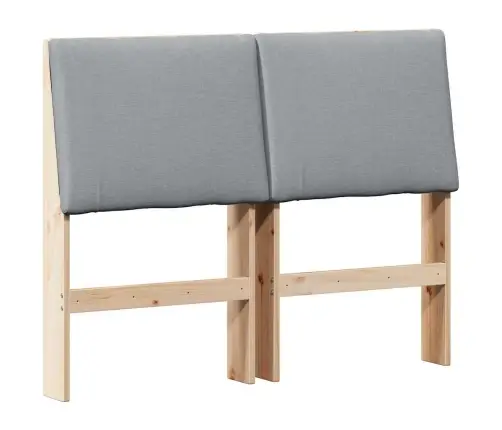 Polsterdatud Voodiots Helehall 120 Cm Tahke Mänd