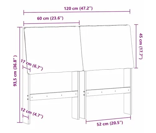 Apmušta Lovos Galvūgalis Taupe 120 Cm Kietos Pušies Mediena