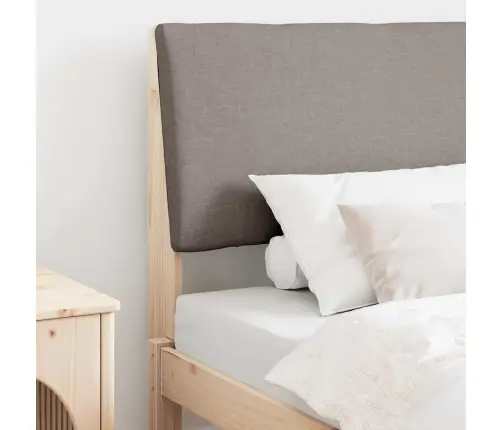 Polsterdatud Voodiots Pruunikashall 100 Cm Tahke Mänd