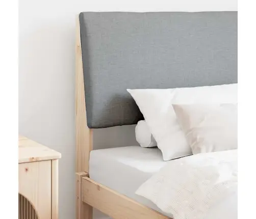 Polsterdatud Voodiots Helehall 90 Cm Tahke Mänd