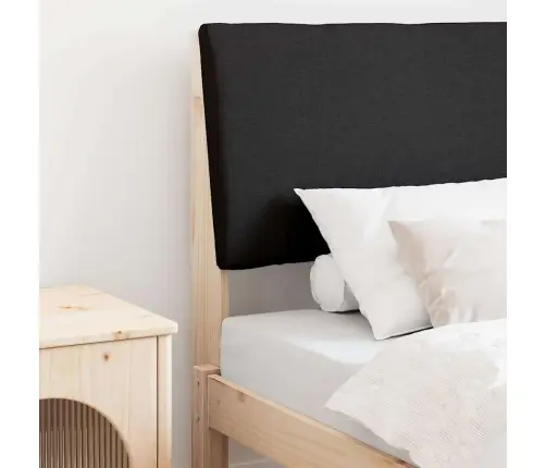 Mīkstināts Gultas Galvgalis Melna 80 Cm Ciets Priedes Koks Vidaxl