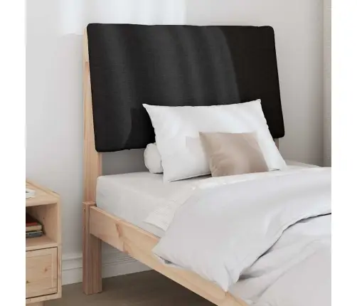 Mīkstināts Gultas Galvgalis Melna 80 Cm Ciets Priedes Koks Vidaxl
