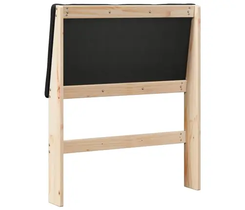 Mīkstināts Gultas Galvgalis Melna 80 Cm Ciets Priedes Koks Vidaxl