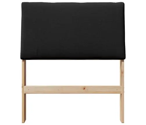 Mīkstināts Gultas Galvgalis Melna 80 Cm Ciets Priedes Koks Vidaxl