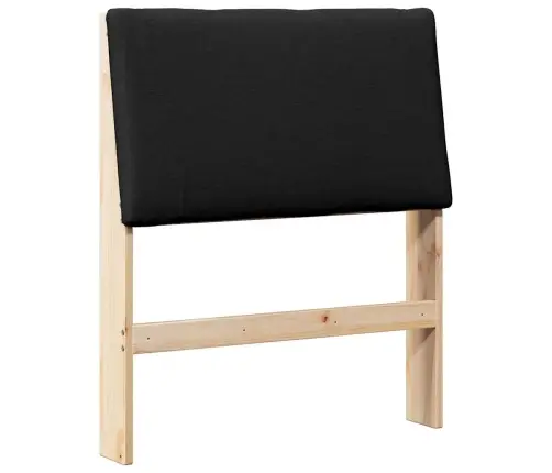 Mīkstināts Gultas Galvgalis Melna 80 Cm Ciets Priedes Koks Vidaxl