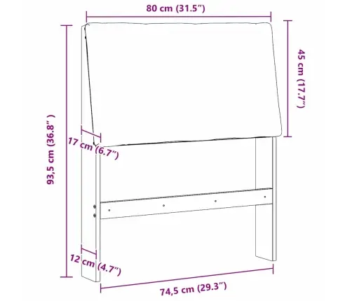 Polsterdatud Voodiots Helehall 80 Cm Tahke Mänd