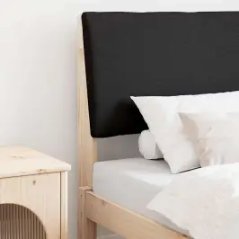 Mīkstināts Gultas Galvgalis Melna 75 Cm Ciets Priedes Koks Vidaxl