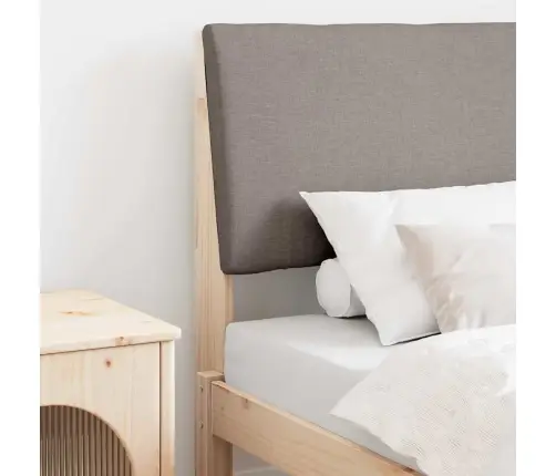 Mīkstināts Gultas Galvgalis Pelēkbrūna 75 Cm Ciets Priedes Koks Vidaxl