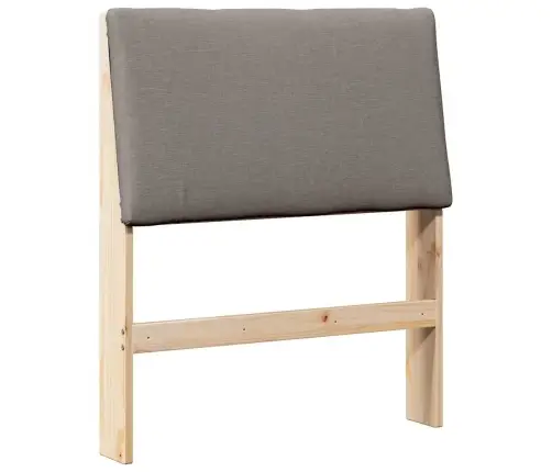 Mīkstināts Gultas Galvgalis Pelēkbrūna 75 Cm Ciets Priedes Koks Vidaxl