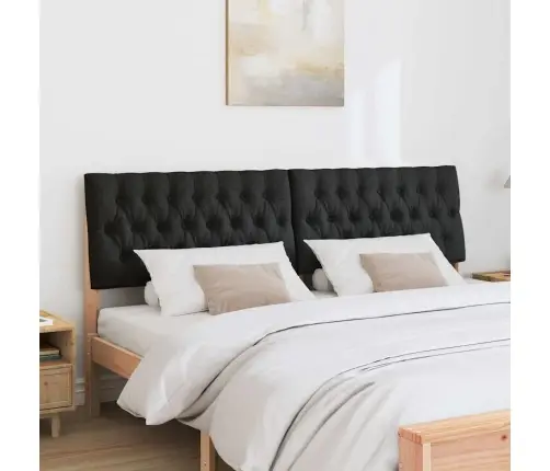 Polsterdatud Voodiots Must 180 Cm Tahke Mänd