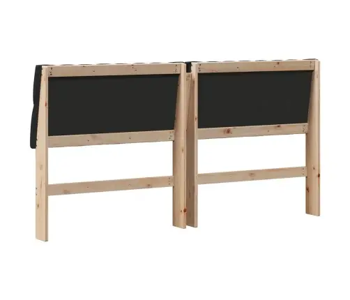 Polsterdatud Voodiots Must 180 Cm Tahke Mänd