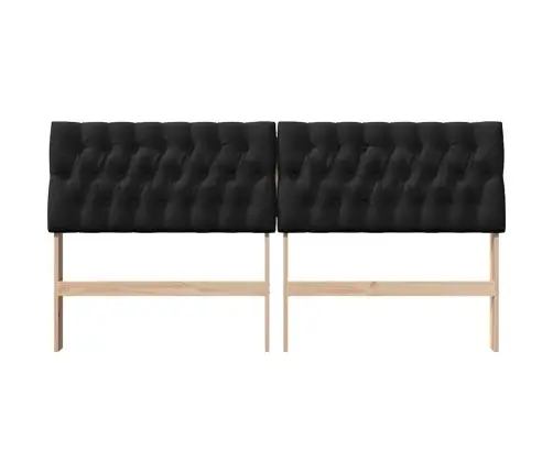 Polsterdatud Voodiots Must 180 Cm Tahke Mänd