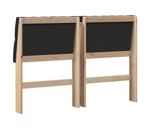 Polsterdatud Voodiots Must 150 Cm Tahke Mänd