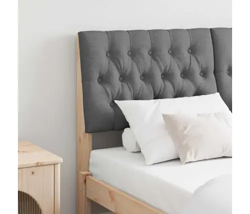 Mīkstināts Gultas Galvgalis Tumši Pelēks 140 Cm Vidaxl