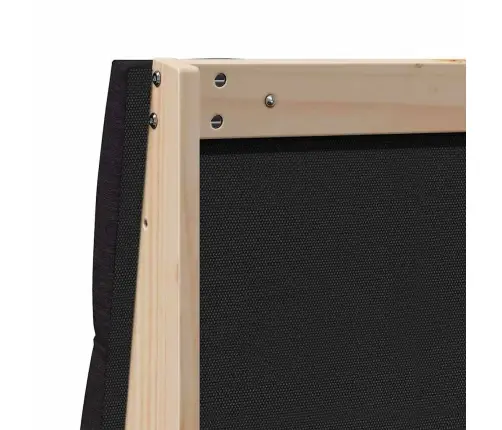 Mīkstināts Gultas Galvgalis Melna 140 Cm Ciets Priedes Koks Vidaxl