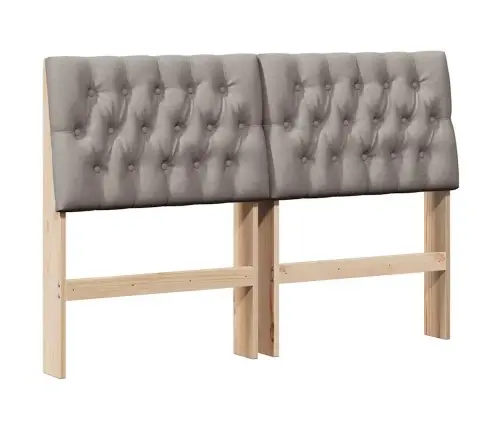 Polsterdatud Voodiots Pruunikashall 140 Cm Tahke Mänd