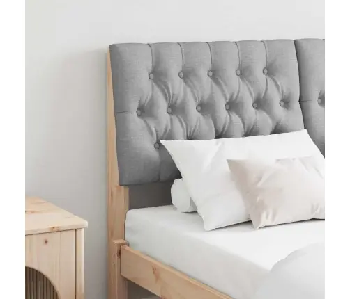 Polsterdatud Voodiots Helehall 135 Cm Tahke Mänd