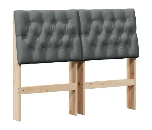 Polsterdatud Voodiots Tumehall 120 Cm Tahke Mänd