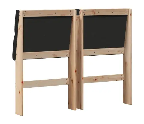 Polsterdatud Voodiots Must 120 Cm Tahke Mänd