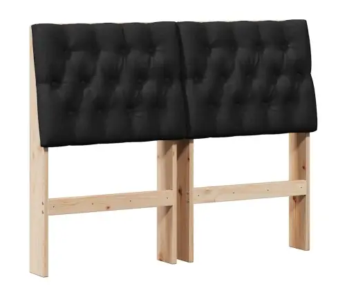 Polsterdatud Voodiots Must 120 Cm Tahke Mänd