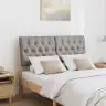 Apmušta Lovos Galvūgalis Taupe 120 Cm Kietos Pušies Mediena Apmušta Lovos Galvūgalis Taupe 120 Cm Kietos Pušies Mediena