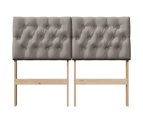 Apmušta Lovos Galvūgalis Taupe 120 Cm Kietos Pušies Mediena Apmušta Lovos Galvūgalis Taupe 120 Cm Kietos Pušies Mediena