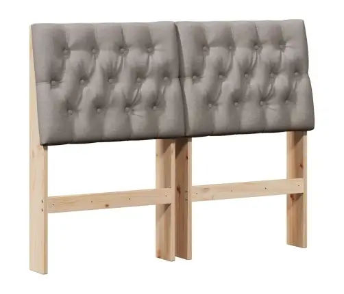 Apmušta Lovos Galvūgalis Taupe 120 Cm Kietos Pušies Mediena Apmušta Lovos Galvūgalis Taupe 120 Cm Kietos Pušies Mediena