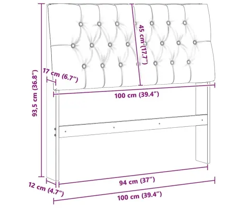 Apmušta Lovos Galvūgalis Šviesiai Pilka 100 Cm