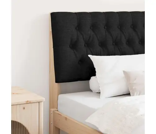 Mīkstināts Gultas Galvgalis Melna 100 Cm Ciets Priedes Koks Vidaxl