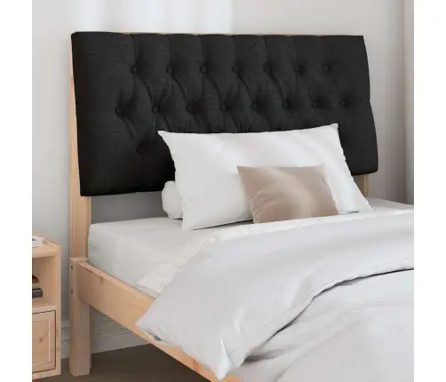 Mīkstināts Gultas Galvgalis Melna 100 Cm Ciets Priedes Koks Vidaxl