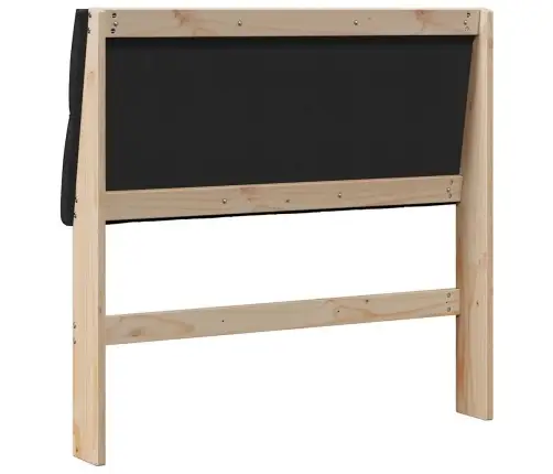 Mīkstināts Gultas Galvgalis Melna 100 Cm Ciets Priedes Koks Vidaxl