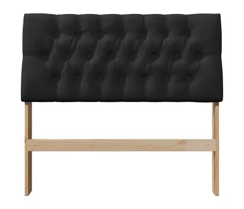 Mīkstināts Gultas Galvgalis Melna 100 Cm Ciets Priedes Koks Vidaxl