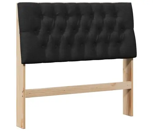 Mīkstināts Gultas Galvgalis Melna 100 Cm Ciets Priedes Koks Vidaxl